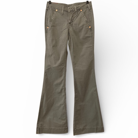 True Religion Pants - True Religion Megan Flare Trouser - Army Green